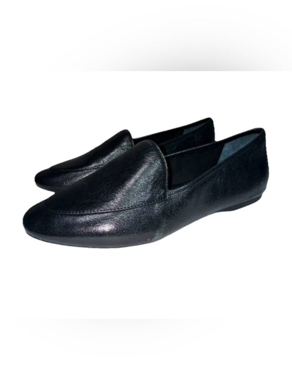 Birdies Vesper Black Tumbled Leather Comfort Loafers Flats 9.5